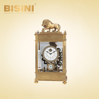 Horloge de bureau Antique Roll the ball Balance mécanique amusante collection exquise engrenage en cuivre pur horloge de bureau