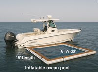 Nouvelle piscine gonflable flottante portable pour la mer et l'océan, avec filet anti-méduse