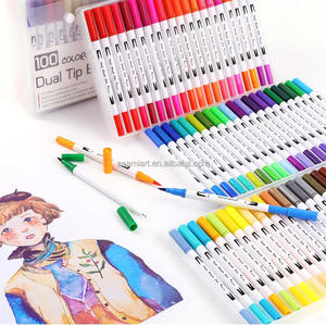 Bestseller 72/100 Stück Farbe Dual Tip Stifte Aquarell Färbung Pinsel Markierung stift zum Zeichnen/Erwachsene - Product Image 4