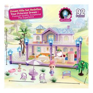 Juego de Casa de Muñecas con Muebles, Villa de Plástico de Gran Tamaño, Muebles de Juego de Imitación, Regalo para Niñas - Product Image 3