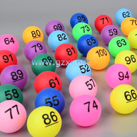 Balles de ping-pong de couleur de loterie de tirage au sort de loto porte-bonheur de couleur imprimée personnalisée en gros