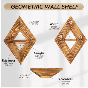 Étagères murales flottantes en bois 2 pièces pour la décoration murale, l'affichage de plantes, l'organisation de la <span class=keywords><strong>cuisine</strong></span>, de la salle de bain ou du salon - Product Image 4