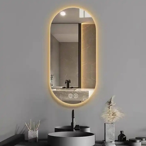 Smart <span class=keywords><strong>LED</strong></span> Light Mirror Mounted Barber Shop Möbel Glas Design mit Make-up-Tasche für die Badezimmer dekoration - Product Image 2