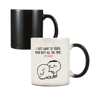 Voglio solo che tu mi tocchi tuovo a volta - <span class=keywords><strong>Tazza</strong></span> <span class=keywords><strong>magica</strong></span> cambia colore con coperchio e cucchiaino - Regalo di compleanno per marito - Product Image 3