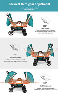 Cochecito Doble para Bebés JXB con Diseño Cara a Cara, Plegable, para Uso en Todas las Estaciones, Dos Asientos en un Cochecito - Product Image 4