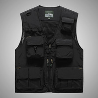 Gilet Utilitaire de Mode Personnalisé, Multi-Poches, Fermeture Éclair, Maille, Sans Manches, Veste pour Randonnée, Pêche, Photographie, Voyages, Hommes, Extérieur