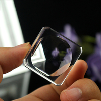 Base en cristal clair forme carrée verre boule de cristal affichage piédestal Base en gros