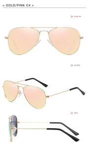 Gafas de Sol para niños, venta al por mayor, superventas, gafas de sol clásicas con marco de metal aviat, gafas de sol de colores azules para niños, gafas personalizadas con logotipo - Product Image 4