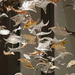 Illuminazione dello zelo <span class=keywords><strong>sala</strong></span> di nozze decorativo su misura di cristallo luce pendente Hotel Villa Lobby foglia di vetro personalizzato <span class=keywords><strong>lampadario</strong></span> su misura - Product Image 6