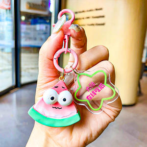 سلسلة مفاتيح بنمط نحت الخشب والفواكه والخضروات قلادة حلقة مفاتيح سيارة لطيفة حقيبة زوجين قلادة هدية حامل المفاتيح - Product Image 2