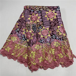 ผ้าลูกไม้ลายขี้ผึ้งปักลายดอกไม้สุดหรูสีทองแกรนด์แกรนด์แวกซ์แอฟริกัน6หลา - Product Image 5