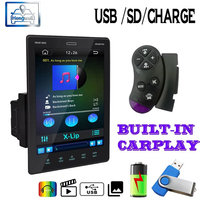 Lecteur MP5 de voiture 2 DIN 9,5 pouces avec écran tactile, système Wince, prise en charge du CarPlay filaire, Bluetooth intégré pour caméra de recul
