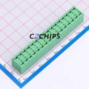 MX205V-5.0-16P-GN01-Cu-A Spring Terminal Block Through hole Component (THT),P=5mm Connector 1x16P 5mm Green Through Hole - Product Image 2