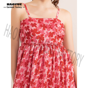 Nueva llegada Trending Design <span class=keywords><strong>Aurora</strong></span> Pink Floral Dress para verano y primavera para mujeres y niñas disponible en tamaño grande - Product Image 4