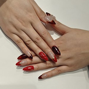 Muhaha Trend Design Brand Push-On <strong>Nails</strong>: Red Sweet &amp; Edgy Style - Product Image 4