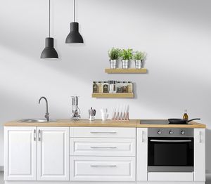 Estantes de pared flotantes de madera de arce para decoración del hogar, almacenamiento en baño, dormitorio, sala de estar, estantería colgante, organizador de ropa - Product Image 3