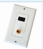Plaque murale de type USA avec 1 connecteur RCA blanc 4K 60Hz 3D en ABS pour usage intérieur, fabriquée en Chine