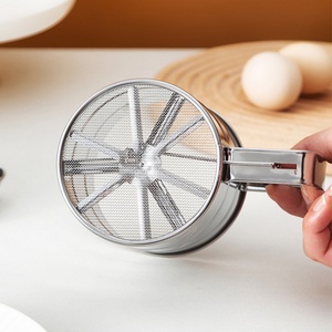 Wholesale Stainless Steel Flour Sieve Cup Semi-Automatic Handheld Mesh Sifter <b>Baking</b> Powder Sugar Household Use Hand Wash Only - Product Image 3
