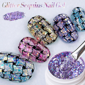 Nouveau Gel à Ongles Transfrontalier à Paillettes Flash, Effet Étoile Brisée, Paillettes Diamantées Couleur Magique, Thérapie Lumineuse, Imperméable - Product Image 3