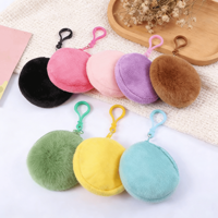 Porte-clés en peluche personnalisables avec portefeuille et porte-monnaie, mini porte-clés, étui portable pour écouteurs pour étudiants, idéal pour les cadeaux du Nouvel An