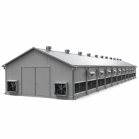 Diseño de Nave Avícola Prefabricada de Acero con Aislamiento Térmico Avanzado, Ahorro de Energía, para Cría de Aves, Automatizada