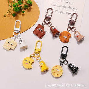 Nouveau Porte-clés Créatif en Acrylique Thème Alimentaire, Pendentif Cookie, Accessoires Mignons de Dessin Animé Mini Monstre, Décoration pour Étui d'Écouteurs Q1400 - Product Image 3