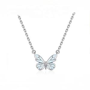 זוהר אופנה חדש בלילה צמיד זהב בהיר שרשרת תליון פרפר כחול זוהר לנשים - Product Image 1