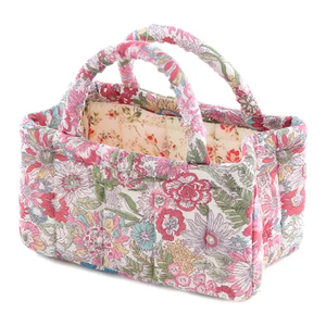 Floral Pattern Handmade Pure Cotton Durable Foldable Waterproof Handbag with Chain Strap and 3L+ Capacity - Product Image 4