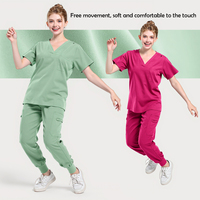 Vente en gros Ensembles d'uniformes Logo personnalisé Infirmière Jogger Stretch Femmes Respirant Mode Soins Infirmiers Scrubs Uniformes Ensembles