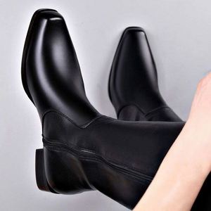 Men's Winter Ankle Work <b>Boots</b> Outdoor British Style Round Toe Leather Waterproof Breathable Fashionable Non Slip Warm <b>Boots</b> - Product Image 4