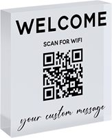 Panneau de signalisation transparent personnalisé acrylique Qr Code Stand Super Table Sign Clear QR Code Card Durable Cast Acrylic Cube Block