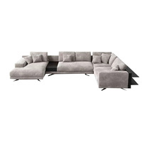 Combinaison de canapés italiens minimalistes en tissu Canapé d'angle moderne simple pour salon villa Grand wabi-Sabi wind