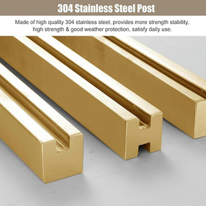 Modern Design Brushed Gold Stainless Steel <strong>Railing</strong> Fence Post Easy Installation Hotel Villa Balcony Stair Indoor <strong>Retaining</strong> <strong>Wall</strong> - Product Image 3