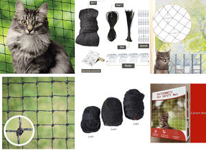 Jaring Kucing Hitam yang Diperkuat dengan Kawat Baja Anti-gigitan, Jaring Pengaman Hewan Peliharaan, Jaring Pelindung Balkon Kucing dengan Kotak Warna - Product Image 6