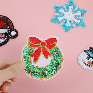 Danyao Nhà Máy Của Giáng Sinh Loạt Sequin Thêu Các Bản Vá Lỗi Handmade Tự Làm Người Tuyết Hạt Cho Váy Giày Mũ Sắt Nóng - Product Image 2