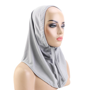 HZM-26144 Foulard Châle pour Femmes de Malaisie et d'Indonésie, Sous-Hijab Uni, <span class=keywords><strong>Bonnet</strong></span> Hijab Instantané - Product Image 4