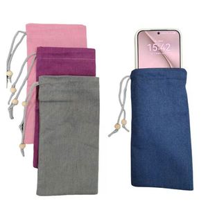 Pochette de téléphone personnalisée en acier inoxydable avec doublure en fibre argentée, cordon de serrage, sac anti-ondes EMF Faraday pour femmes enceintes - Product Image 3