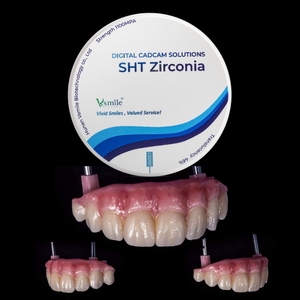 Matériaux dentaires en zircone <span class=keywords><strong>Vsmile</strong></span>, blocs et disques en céramique de zircone multicouche SHT de 98 mm pour CAD dentaire, implant dentaire All-on-X - Product Image 1