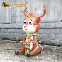 Benim DINO AA-196 3d robotik hayvan modeli sevimli ren geyiği Animatronic modeli