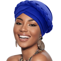 QINGYAN Coiffe Élastique Musulmane Arabe du Moyen-Orient Turban Bonnet Foulard Femme en Satin Modal à Tresse Unique