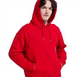 Sudadera con Capucha Extra Grande Unisex Personalizada, 330 g/m², 100 % Algodón, Felpa Francesa Roja con Cordón Ajustable - Product Image 1