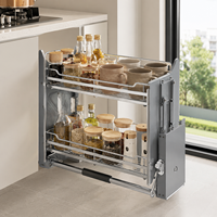 Panier coulissant vertical pour tiroir de cuisine, organisateur de placard à 2 niveaux, collecteur de condiments pour cuisine