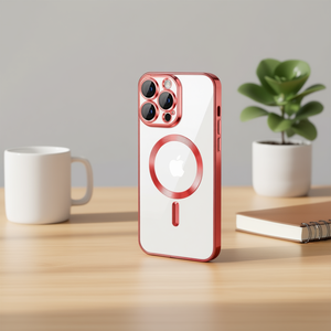 Étui transparent magnétique chromé de qualité supérieure avec protection de l'appareil photo pour iPhone 16 Pro Max - Product Image 2