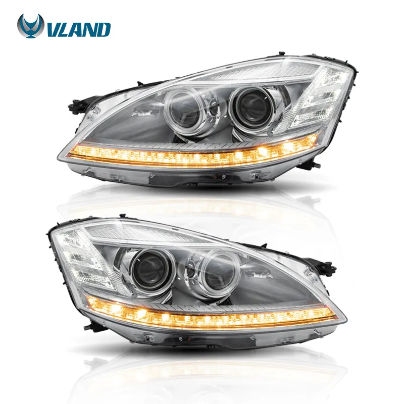 VLAND โคมไฟหน้า LED สำหรับรถยนต์,ไฟหัว LED แบบเต็ม W221 S350 S500 S600 2006-2009สำหรับ Mercedes Benz S Class