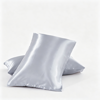 Housse de coussin en satin avec fermeture à rabat, taie d'oreiller en polyester lisse pour chambre à coucher et hôtel, service direct fabricant OEM ODM