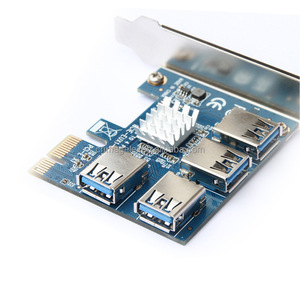 Extensión <span class=keywords><strong>Pci</strong></span>-e 1 a 4 tarjeta vertical <span class=keywords><strong>Pci</strong></span> divisores Pcie 1 a 4 elevadores multiplicadores Pcie 1X a convertidor externo 4 A Usb 3,0 - Product Image 2