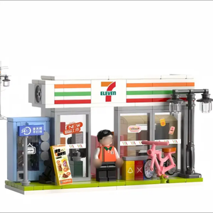 Jizai Tùy Chỉnh <span class=keywords><strong>Mini</strong></span> Gạch Kiến Trúc Lắp Ráp Thành Phố Minifigs Đường Phố Mô Hình Thương Hiệu Cà Phê Cửa Hàng Xây Dựng Khối Thiết Lập Đồ Chơi Trẻ Em - Product Image 3