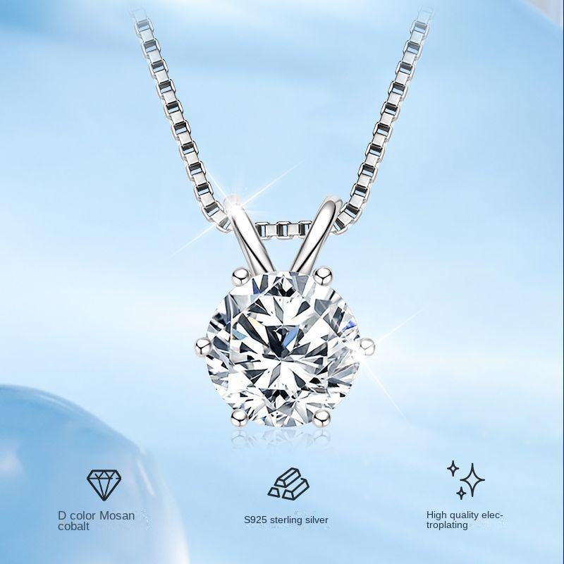 Wholesale Jewelry D Color Lab Diamond Necklace 925 Sterling Silver  Pendant VVS1 Moissanite Pendant Necklace for Women
