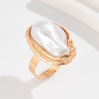 Bague coeur 3D de style européen et américain Ins nouveau modèle en alliage lisse plaqué or mariage bijoux transfrontaliers appropriés