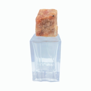 Flacon de parfum en verre transparent de nouvelle conception avec couvercle en aventurine rouge naturelle - Product Image 4